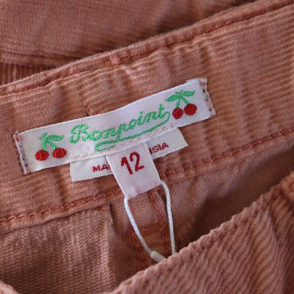NWT Bonpoint Sienna Style Corduroy Pants Slim Straight Cookie Orange Pink 12 - Picture 7 of 9
